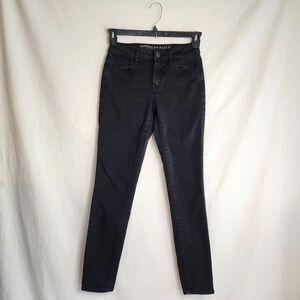 American Eagle Outfitters Hi Rise Jegging Women's Black Super Stretch Jeans Sz 2